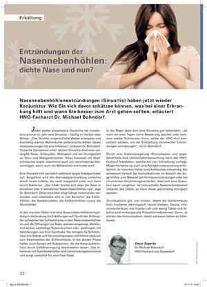 Nasennebenhöhlenentzündung Therapie Düsseldorf